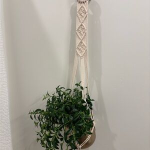 Urban Outfitters Cream Macramé Plant Hanger